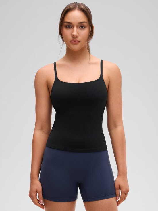 CRZ YOGA Tops - Softretch U Back Waist Length Built in Bra Tank